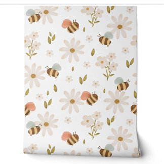 Babybienen und Blume-Tapete Tapete