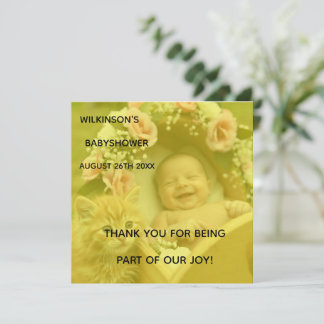 Babybild Babyparty Dankeskarte