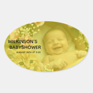 Babybild Babyparty Ovaler Aufkleber