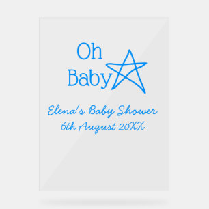 Babyblau-Babydusche - Name der Vergangenheit Acrylschild
