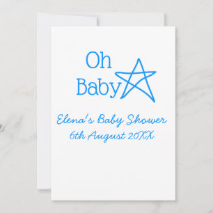 Babyblau-Babydusche - Name der Vergangenheit Einladung