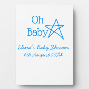 Babyblau-Babydusche - Name der Vergangenheit Fotoplatte