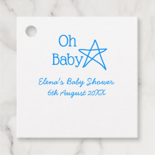 Babyblau-Babydusche - Name der Vergangenheit Geschenkanhänger