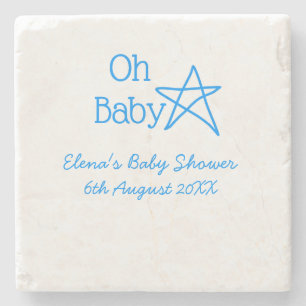 Babyblau-Babydusche - Name der Vergangenheit Steinuntersetzer