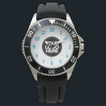 Babyblau | Einfaches Berufliches Firmenlogo Armbanduhr<br><div class="desc">Erstellen Sie Ihr eigenes Business Logo Light Blue Simple Beruflich Watch! Fügen Sie Ihr Firmenlogo, Foto oder ein beliebiges Bild hinzu. Ein sauberes und modernes Design in Schwarz-Weiß-Farbe, vollständig anpassbar, für einen klaren und stilvollen Look.</div>