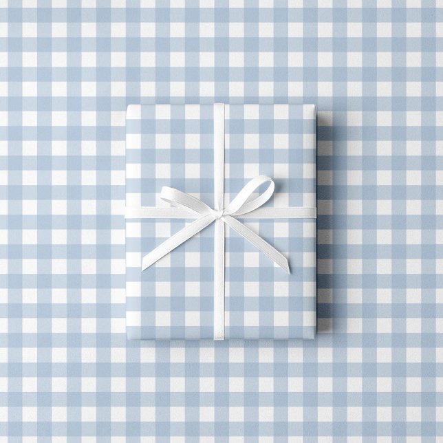 Babyblau Gingham-Muster Geschenkpapier (Baby Blue Gingham Pattern Wrapping Paper)