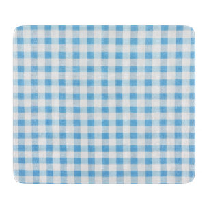 Babyblau Gingham Schneidebrett
