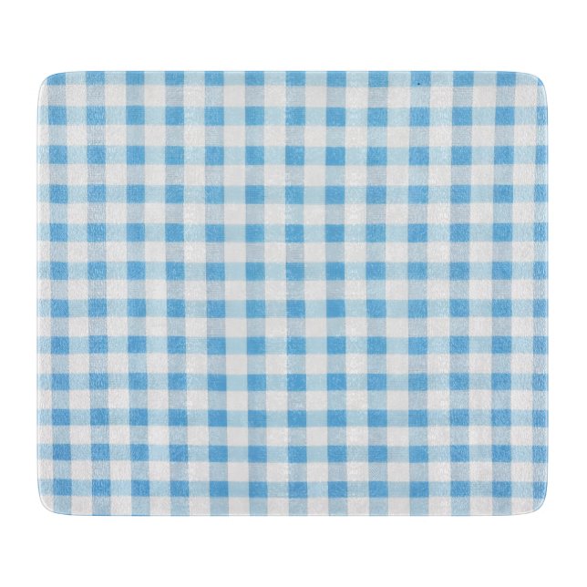 Babyblau Gingham Schneidebrett (Vorderseite)