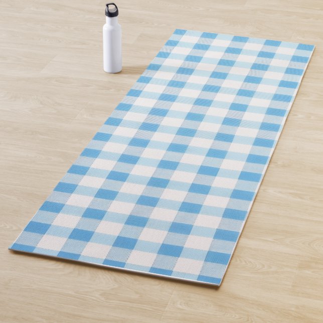 Babyblau Gingham Yogamatte (Beispiel)