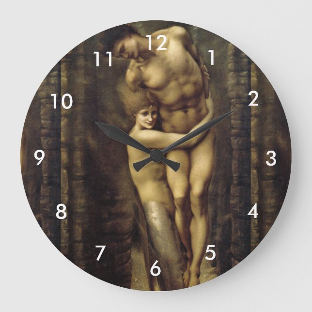 Babyblau Große Wanduhr (Vorderseite)