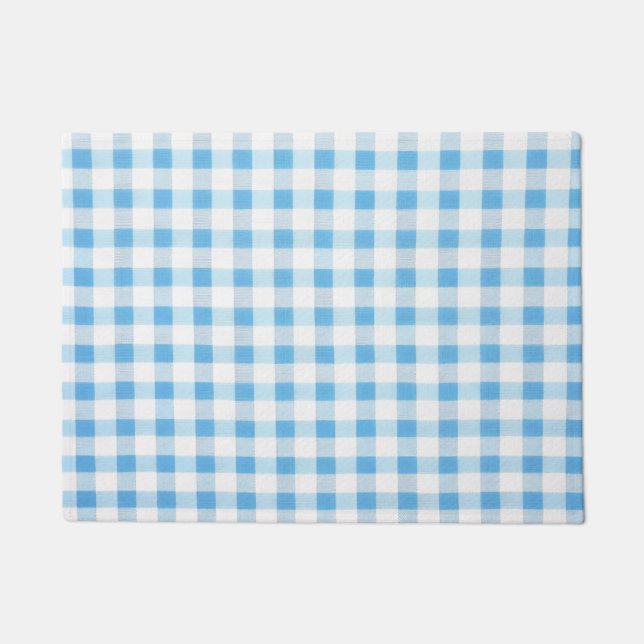 Babyblau kariert fußmatte (Vorderseite)