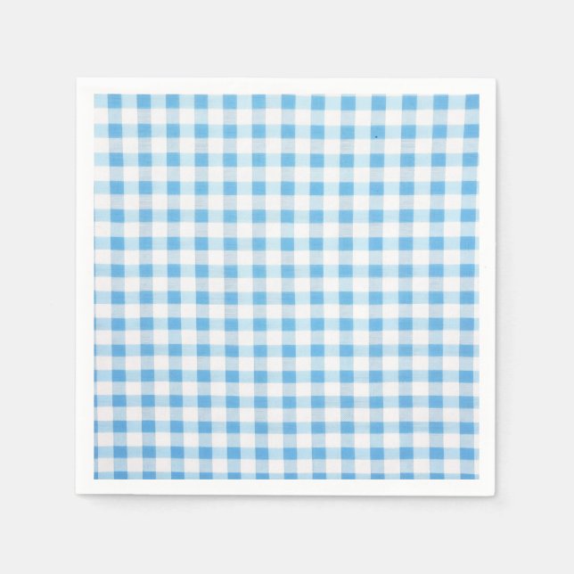 Babyblau kariert serviette (Vorderseite)