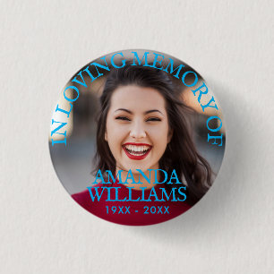 Babyblau Memorial zum Personalisierten Foto Button