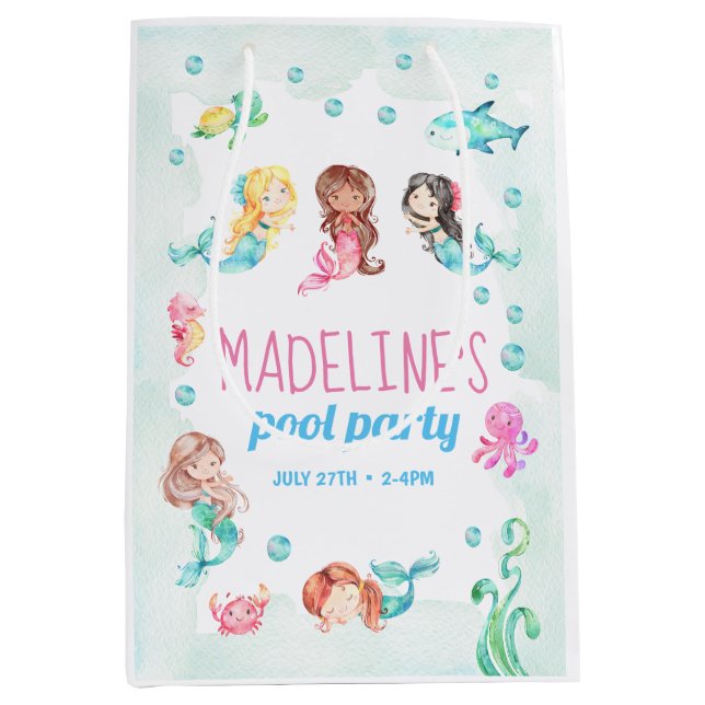Babyblau Mittlere Geschenktüte (Vorderseite)