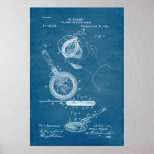Babyblau Strainer für das Patent für gemischte G Poster