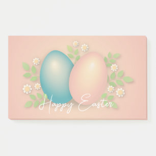 Babyblau und rosa Ostereier florales Ferienmotiv Post-it Klebezettel