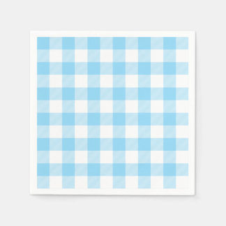 Babyblau und weiß kariert Gingham Serviette