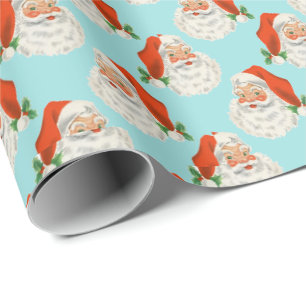 Babyblau   Vintages Weihnachtswackelpapier Geschenkpapier