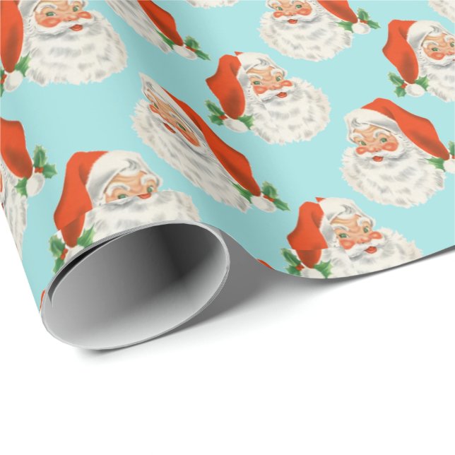Babyblau | Vintages Weihnachtswackelpapier Geschenkpapier (Rolleneckpunkt)