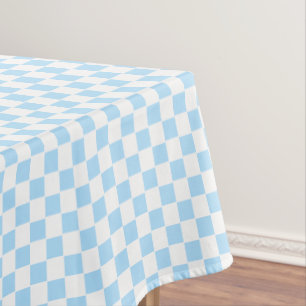 Babyblau-weiße karierte Muster Kinderzimmer Dekor Tischdecke