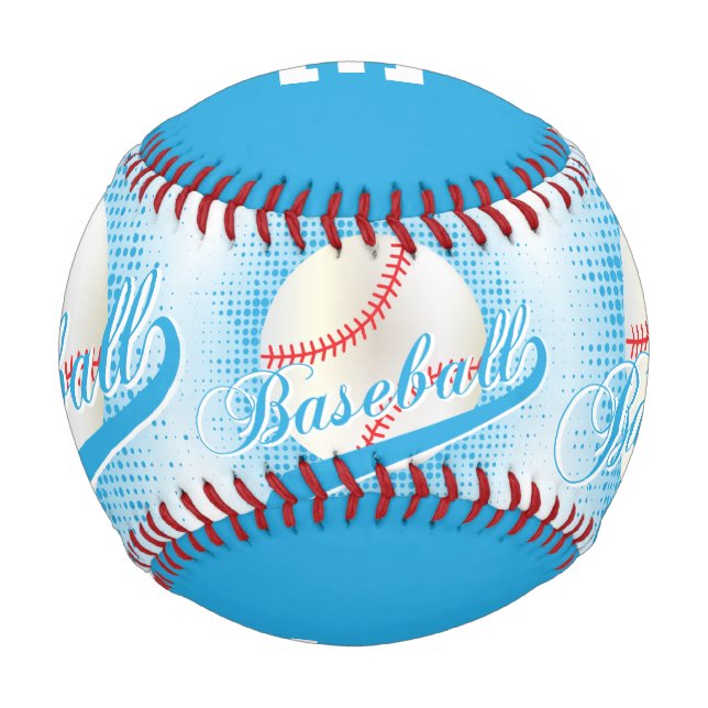 Babyblau | White Retro Baseball Sports (Rückseite)