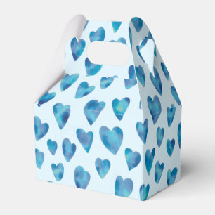 Babyblaue Aquarell-Herz-Geschenkbox Geschenkschachtel