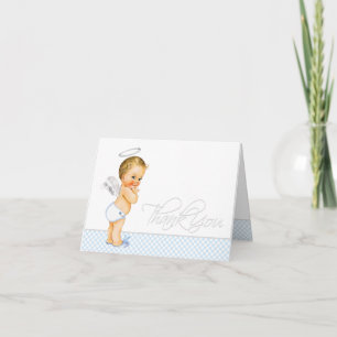Babyblaue Tauf-Dankeskarten Dankeskarte