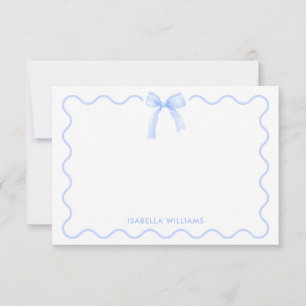 Babyblaue Wasserfarbbogen Personalisierte Notizkar Mitteilungskarte