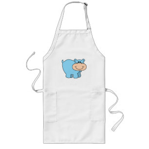 babyblaues Nilpferd Lange Schürze