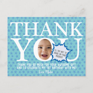 Babyblaustern   Lustige Dankeskarte Postkarte