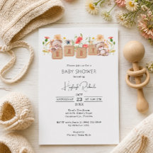 Babyblöcke, Bären und Wildblumen Dusche