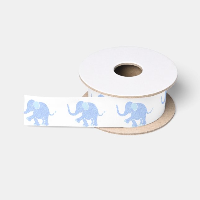 Babyblue niedlicher kleiner Elefant Satinband (Spule)
