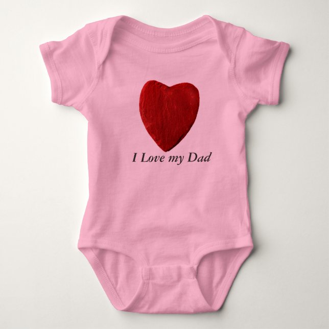 Babybody I Love my Dad mit Herz Baby Strampler (Vorderseite)