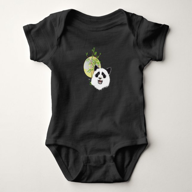 Babybody mit grossem Panda Baby Strampler (Vorderseite)