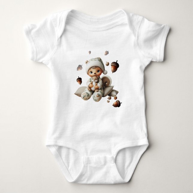 Babybodyanzug mit Eichhörnchen Baby Strampler (Vorderseite)
