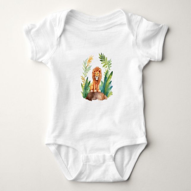 Babybodysuit - Löwendesign Baby Strampler (Vorderseite)