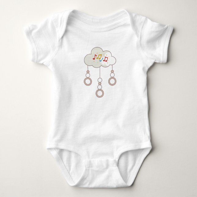 Babybodysuit Melody in den Wolken. Baby Strampler (Vorderseite)