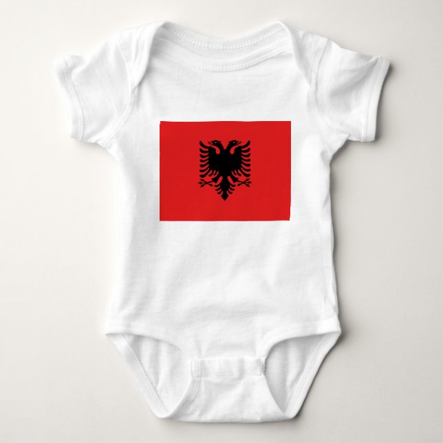 Babybodysuit mit Flagge Albaniens Baby Strampler (Vorderseite)