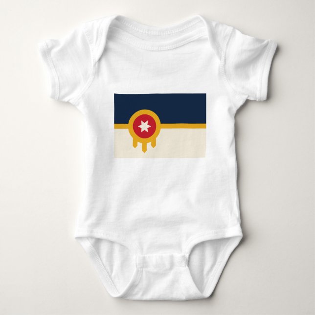 Babybodysuit mit Flagge von Tulsa, Oklahoma Baby Strampler (Vorderseite)