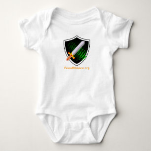 Babybodysuit (weiß) mit Prions-Alliance-Logo Baby Strampler