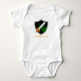 Babybodysuit (weiß) mit Prions-Alliance-Logo Baby Strampler