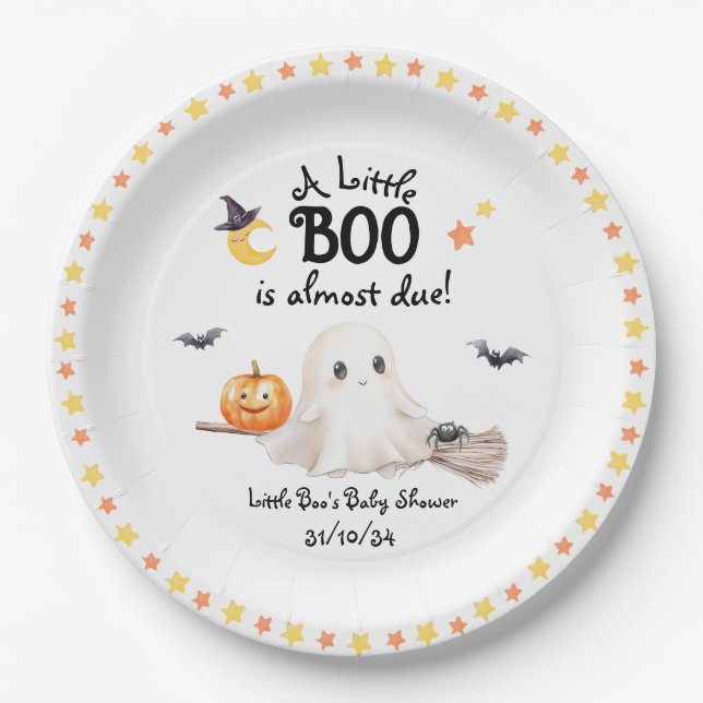 Babyboo Niedliche Halloween-Babyduschplatte Pappteller (Vorderseite)