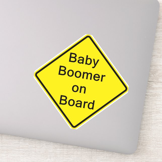 Babyboomer auf Board-Fensteraufkleber Aufkleber (Detail)