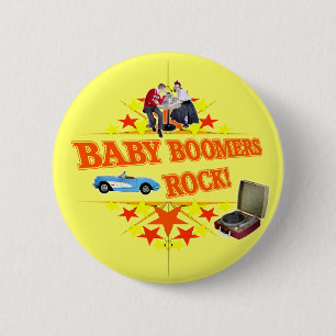 Babyboomer-Felsen Button