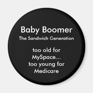 Babyboomer-Magnet - rund Magnet