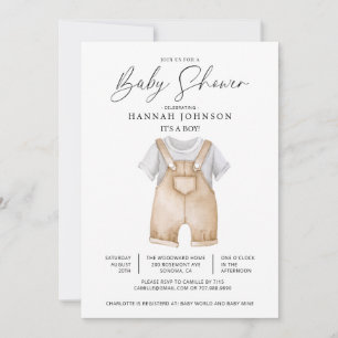 Babyboy-Dusche für Wasserfarben Einladung