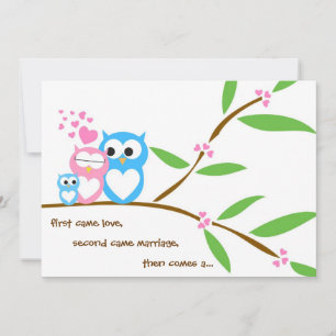 Babyboy Owl Babydusche Einladung
