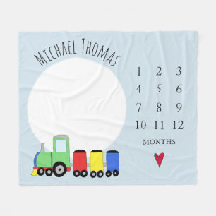 Babyboys farbenfrohe Ausbildung & Name Monatlicher Fleecedecke