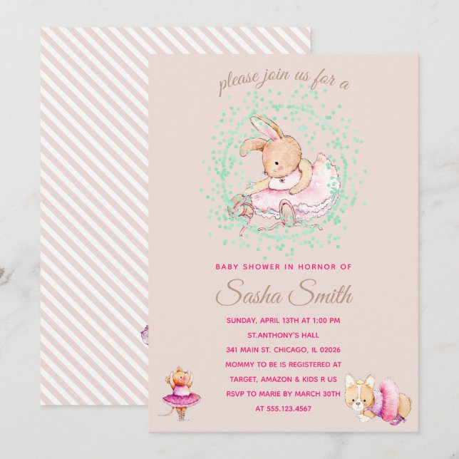 Babybrille Babydusche Party Einladung (Vorne/Hinten)