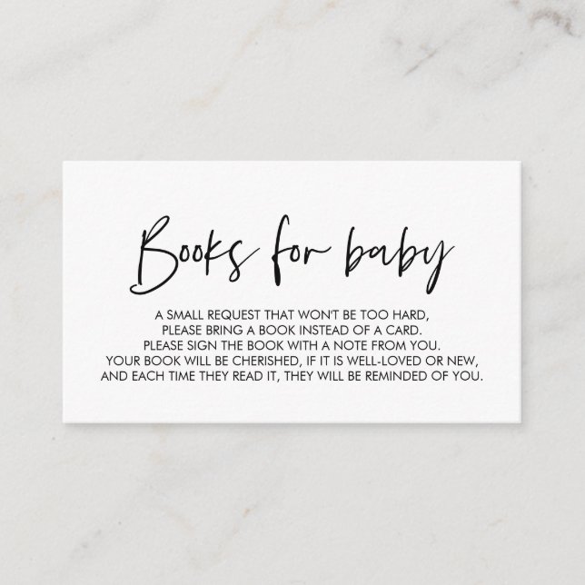Babybücher, Moderne Minimale Schriftart-Buchhaltun Begleitkarte (Vorderseite)